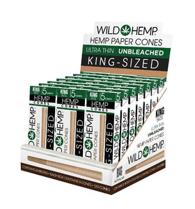Hemp rolling paper cones (24 pack box and King size) 