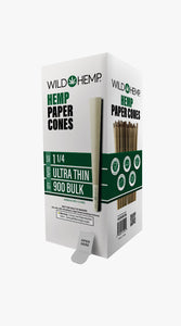 Bulk Rolling Paper Cones Box | 800/900 Ct. Pre-Rolls | Hemp & Classic Unbleached Paper