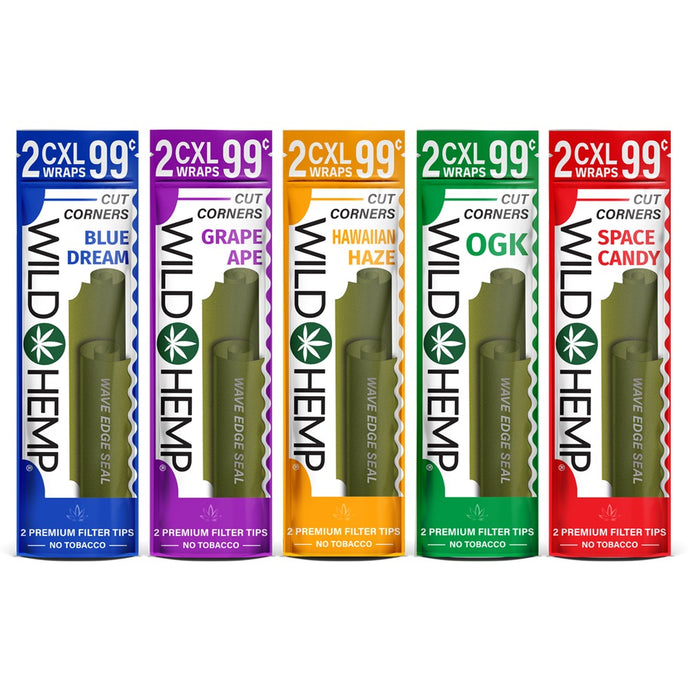 Extra large wild hemp blunt wraps with cut corners