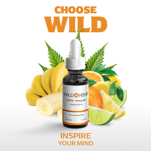 Broad Spectrum Hemp oil flavored Citrus and Banana by Wild Hemp 1000mg of CBD