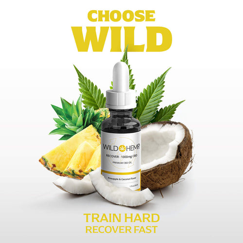 Recover Broad Spectrum Hemp oil flavored Pineapple Coconut by Wild Hemp 1000mg of CBD