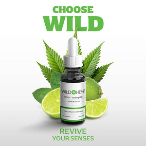 Revive Broad Spectrum Hemp oil flavored Lime, Lemon, and Vanilla by Wild Hemp 1000mg of CBD