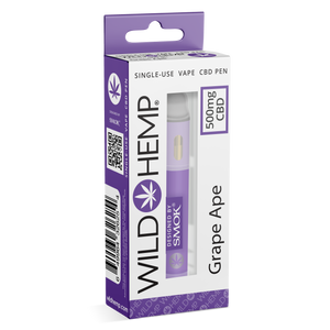 Grape Ape Disposable CBD Vape Pen. Luna by Wild Hemp and Smok.