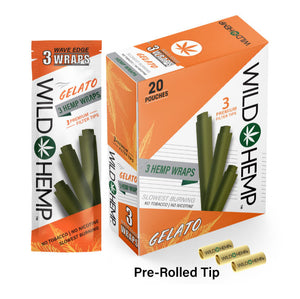 Gelato Flavor Wild Hemp Blunt Wraps with filter tips