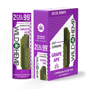 Grape Ape wild hemp blunt wrap with cut corners 