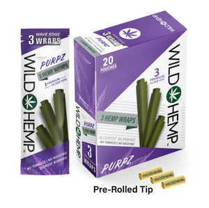 Purpz Flavor Wild Hemp Blunt Wraps with filter tips