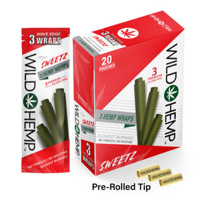 Sweetz Flavor Wild Hemp Blunt Wraps with filter tips