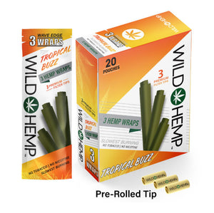 Tropical buzz Flavor Wild Hemp Blunt Wraps with filter tips