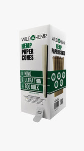 Bulk Rolling Paper Cones Box | 800/900 Ct. Pre-Rolls | Hemp & Classic Unbleached Paper