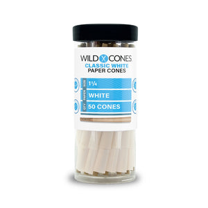 Wild Cones 50 Count Jar 1 1/4 Size White Paper