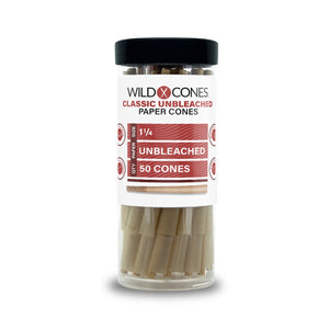 Wild Cones 50 Count Jar 1 1/4 Size Unbleached Paper