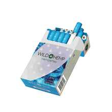 Load image into Gallery viewer, Menthol flavor CBD cigarette hempette showing an open pack with visible hemp cigarettes