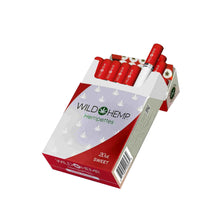 Load image into Gallery viewer, Sweet flavor CBD cigarette showing an open pack with visible CBD cigarettes poking out the pack against a white background