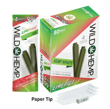 Load image into Gallery viewer, Limeaide Flavor Wild Hemp Blunt Wraps with filter tips