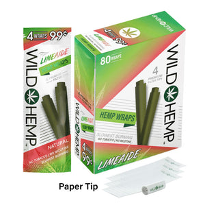 Limeaide Flavor Wild Hemp Blunt Wraps with filter tips